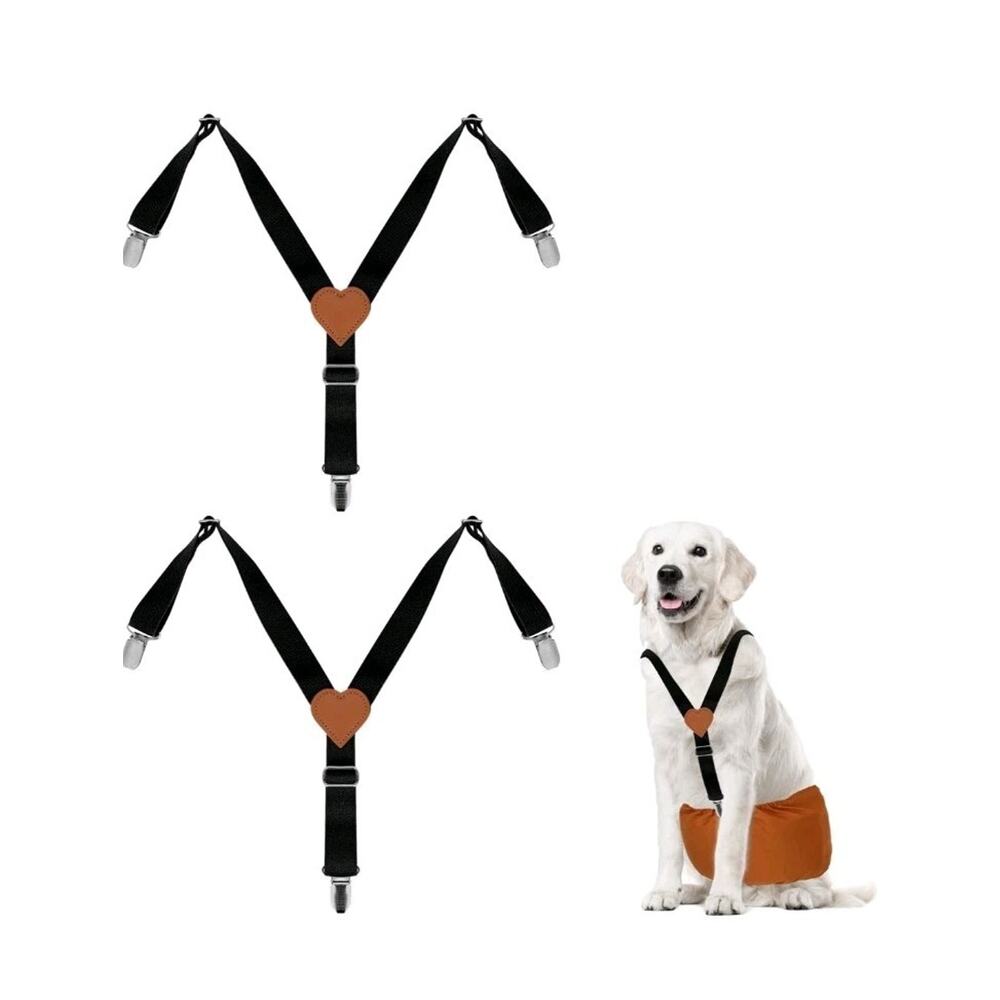 2Pcs Premium Dog Suspenders for Diapers, Belly Bands, Dog Apparel Sz Large